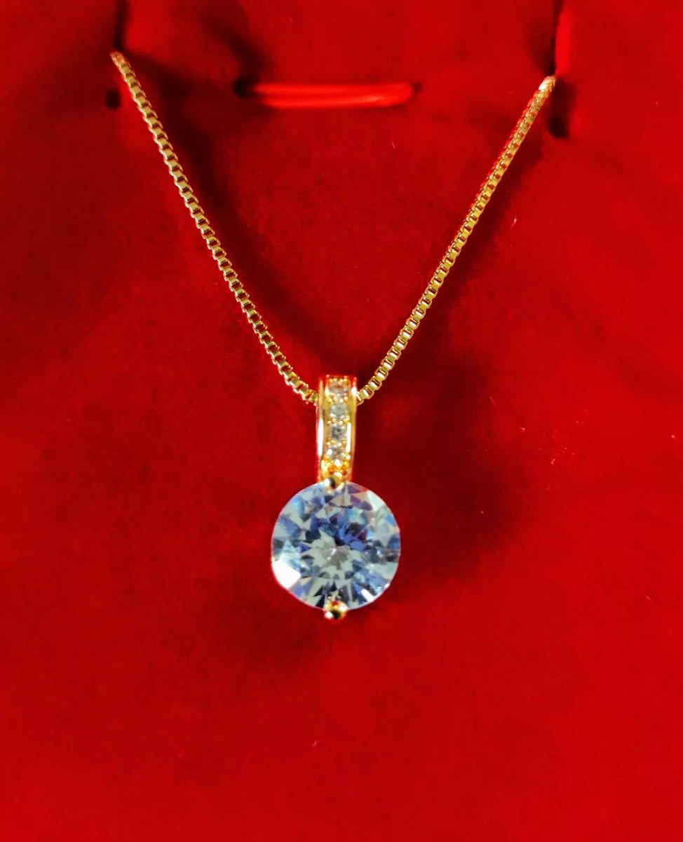 Collar Plata 925 Baño Oro Circonita