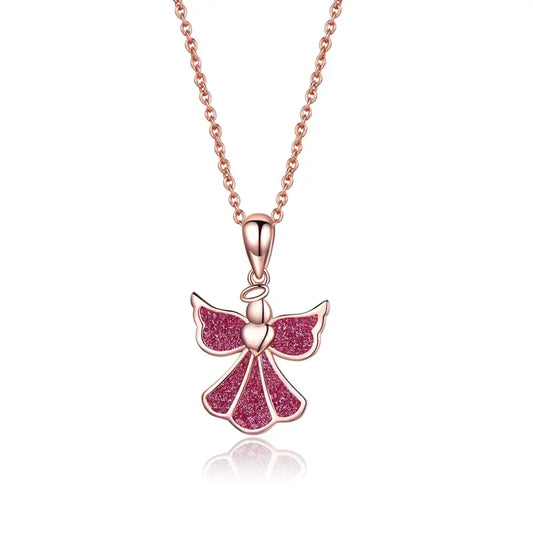 Collar Angel con Alas en Plata 925 Baño Oro