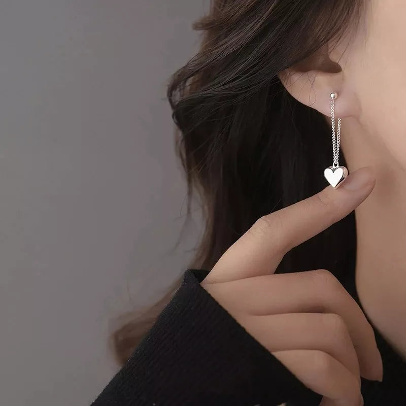 Pendientes Corazon Borla Plata Mujer Seguro