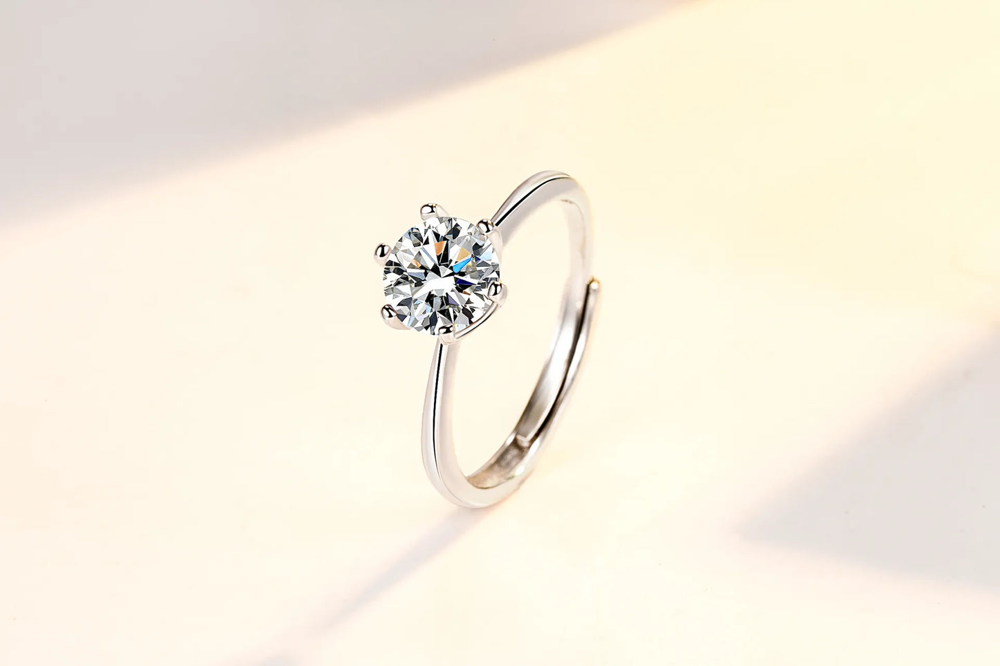 Anillo Ajustable de Plata 925 con Circonia cúbica para mujer